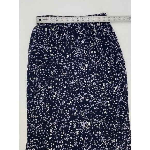 Pendleton Women’s Floral Navy Maxi Skirt Sz 6 Side Slit Cottage Prairie Modest - Picture 10 of 12